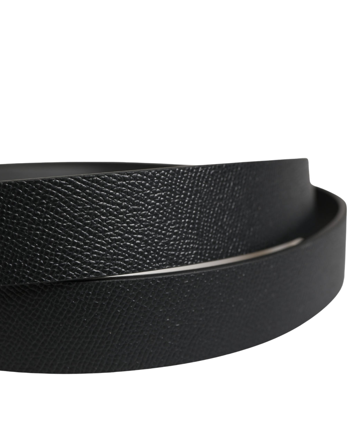 Dolce & Gabbana Men's Black Calfskin Belt with Square Buckle