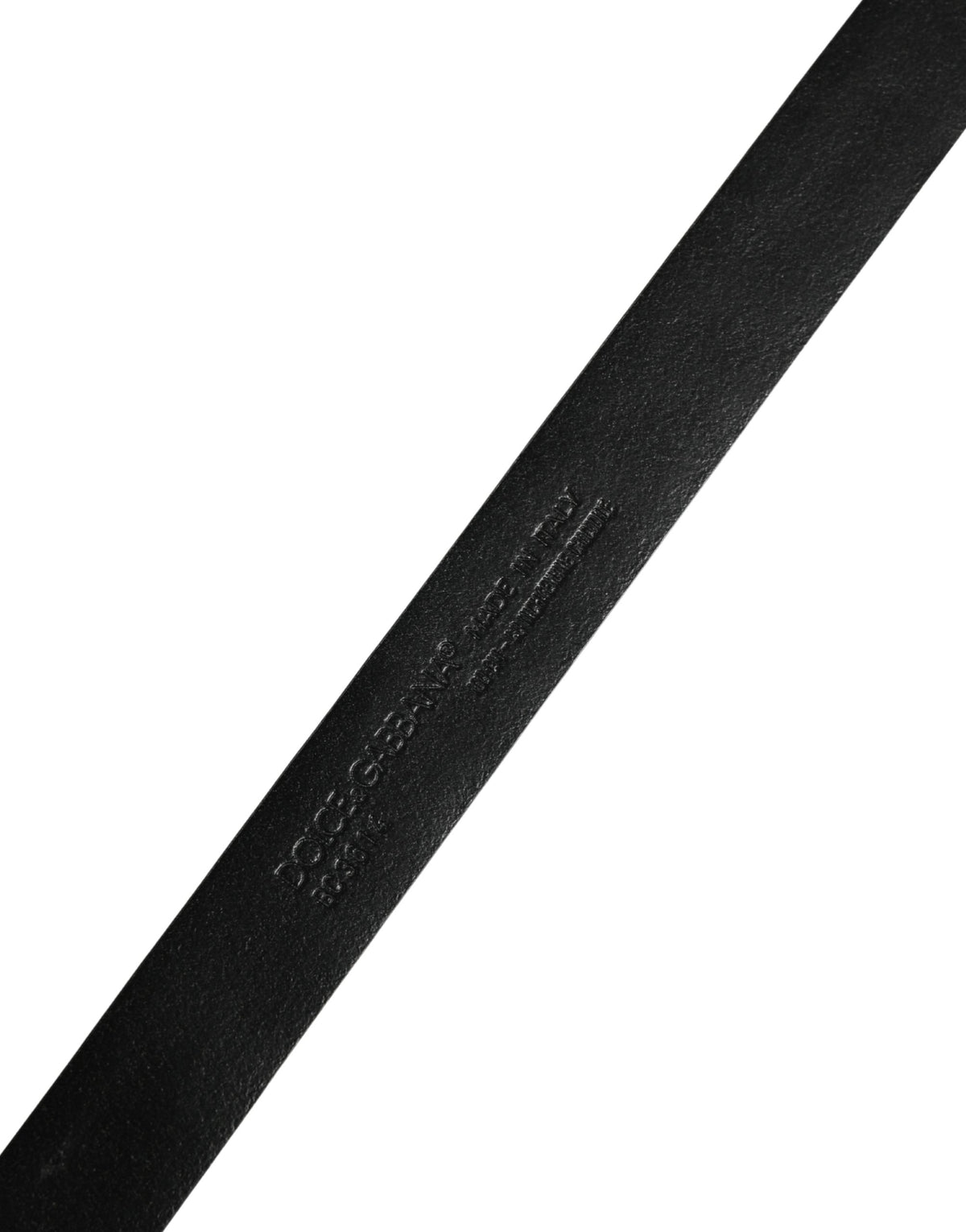 Dolce & Gabbana Men's Black Exotic Leather Belt with Metal Buckle