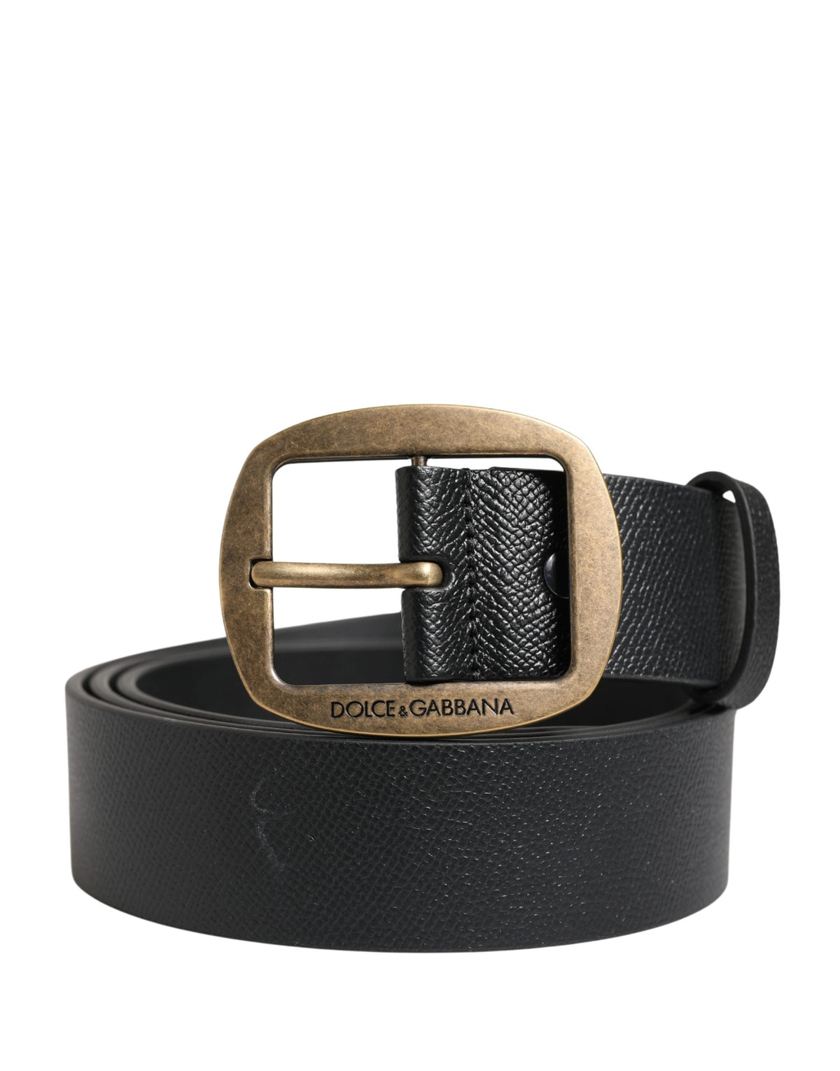 Dolce & Gabbana Men's Buckle Black Leather Belt