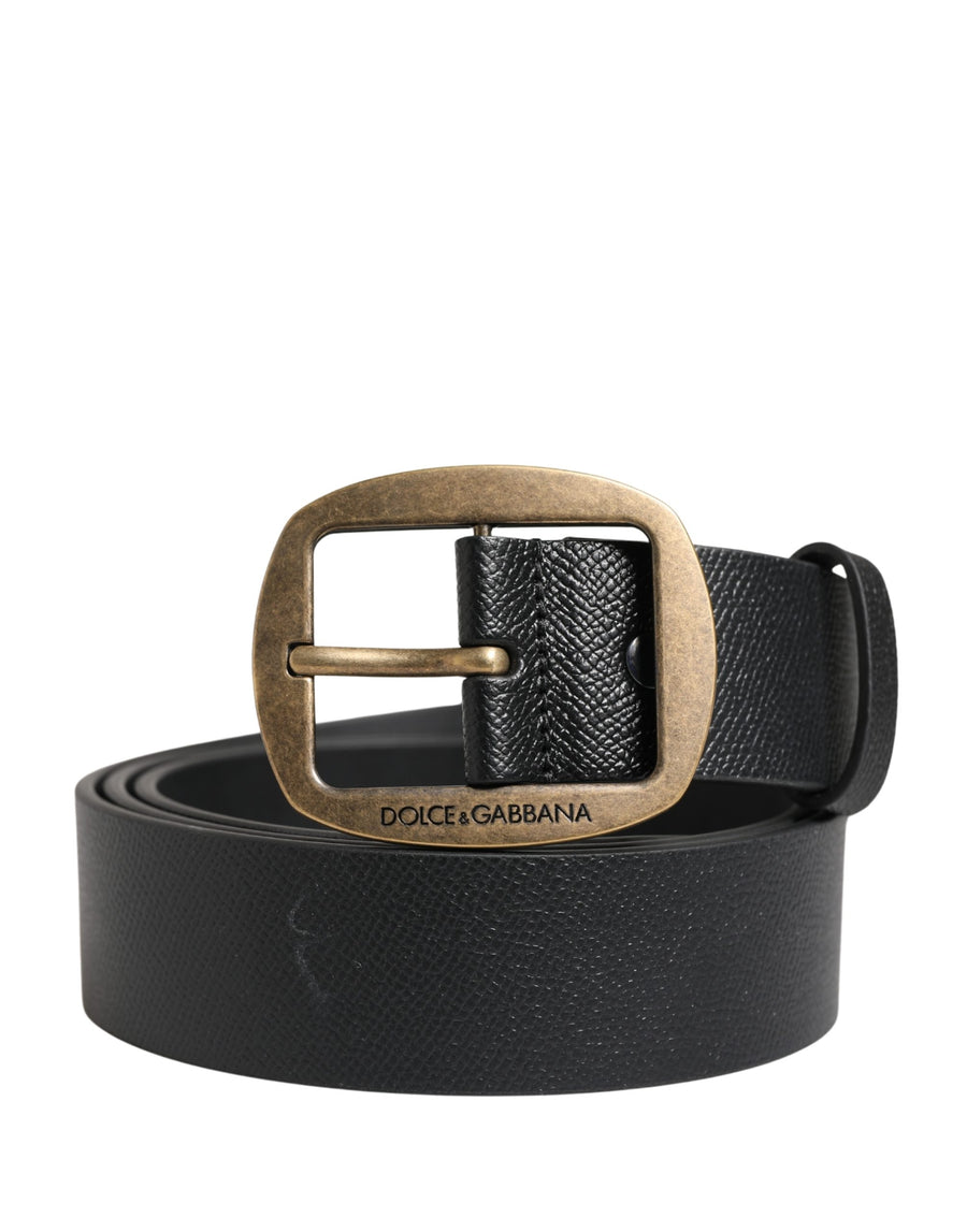 Dolce & Gabbana Men's Buckle Black Leather Belt