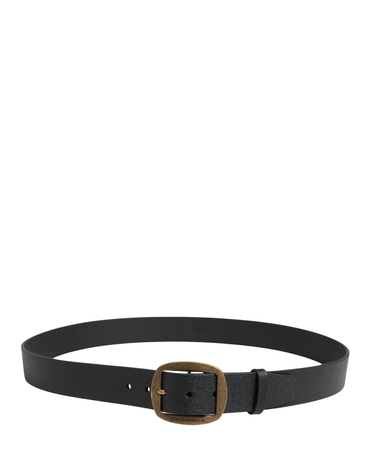Dolce & Gabbana Men's Buckle Black Leather Belt