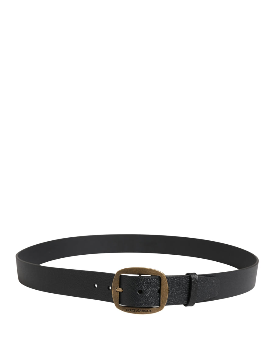 Dolce & Gabbana Men's Buckle Black Leather Belt