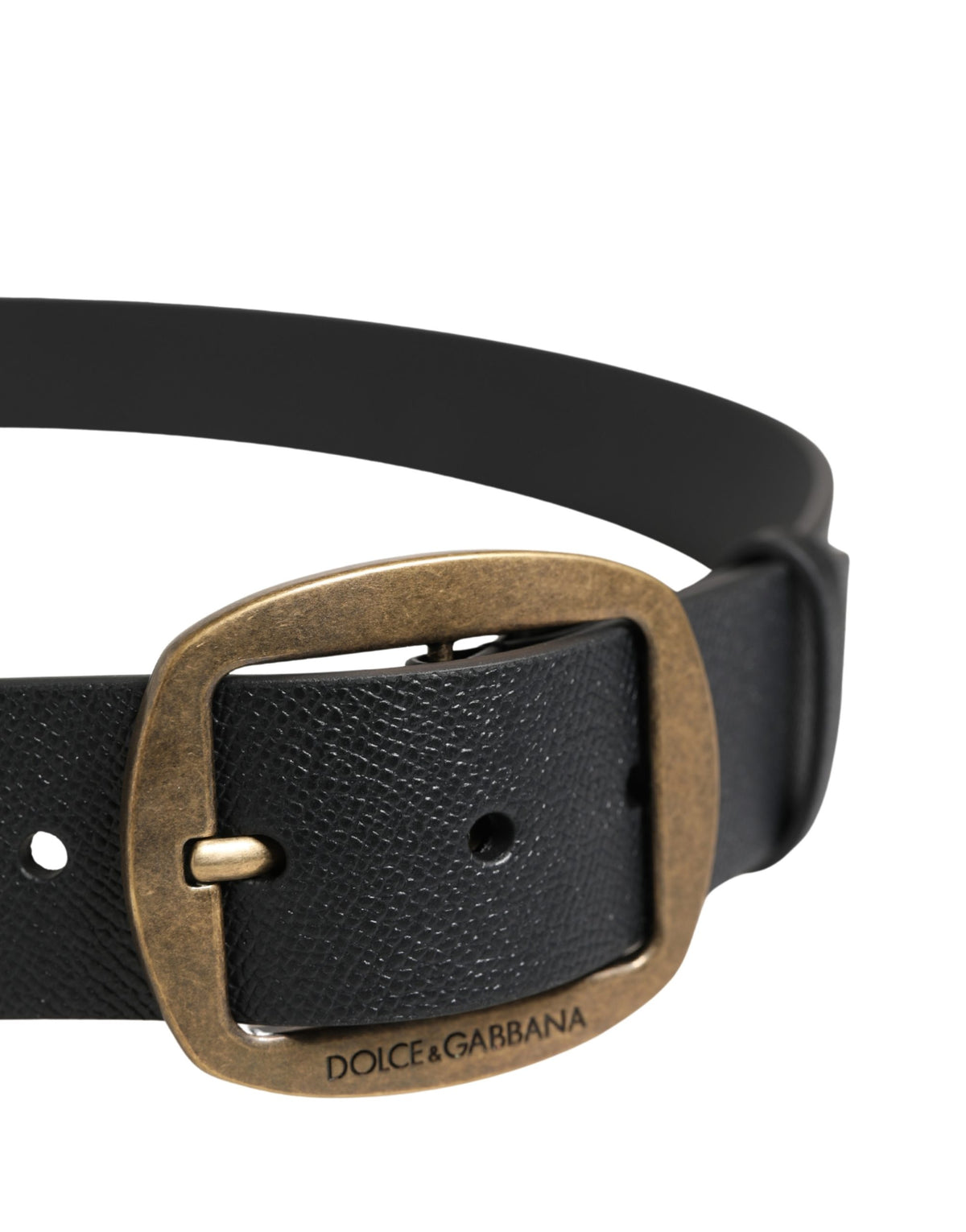 Dolce & Gabbana Men's Buckle Black Leather Belt