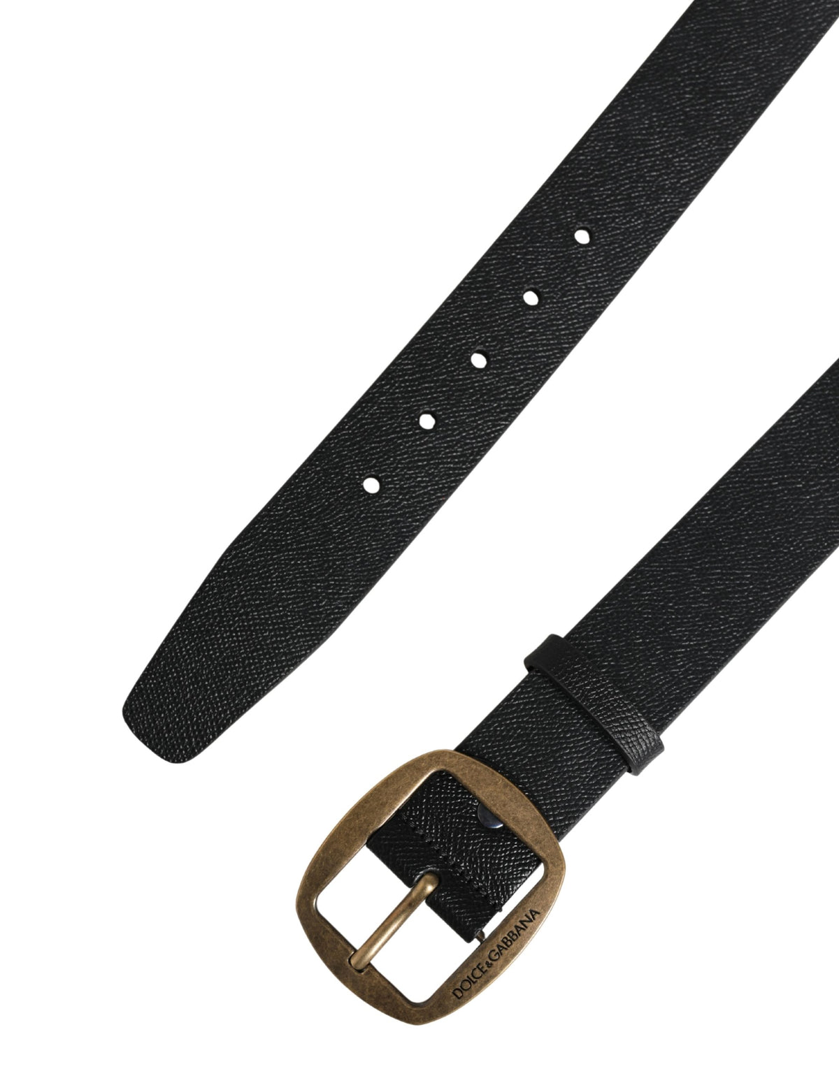 Dolce & Gabbana Men's Buckle Black Leather Belt