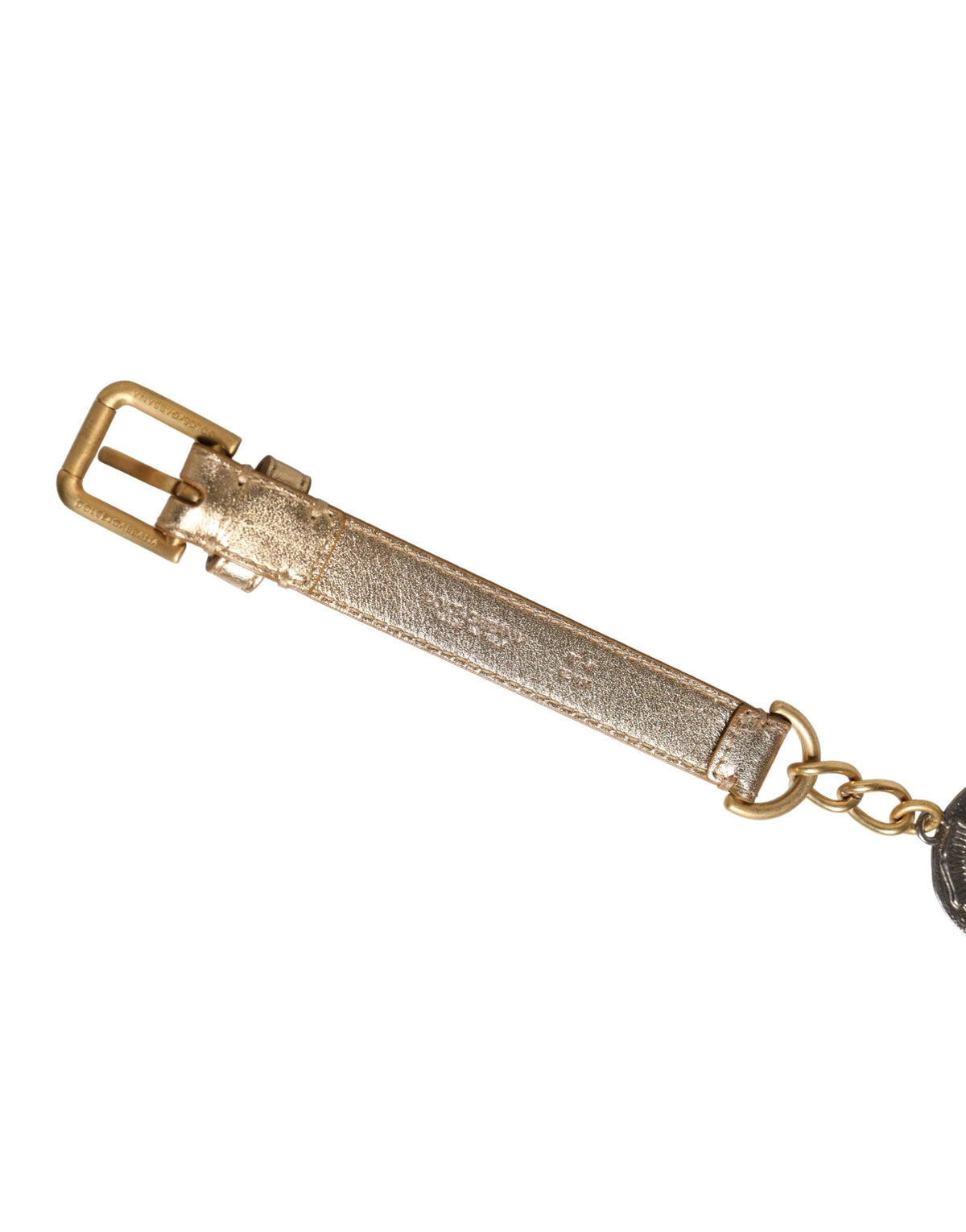 Dolce & Gabbana Belt with Gold Brass Chain Coins and Metal Buckle