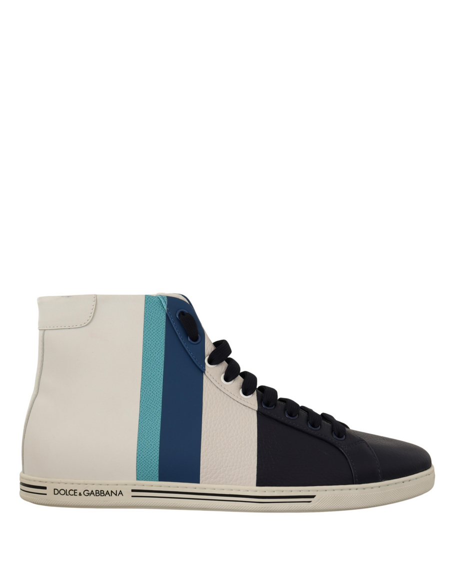 Dolce & Gabbana Multicolor Leather Mid-Top Sneaker Shoes