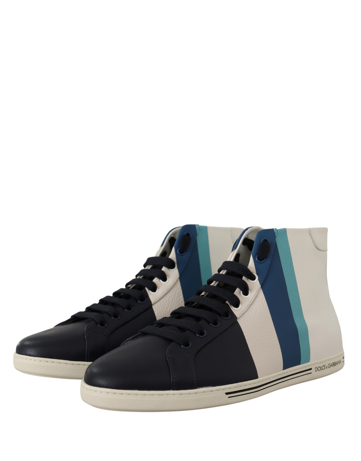 Dolce & Gabbana Multicolor Leather Mid-Top Sneaker Shoes
