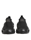 Dolce & Gabbana Schwarze Slip-On Wave Low-Top Sneaker