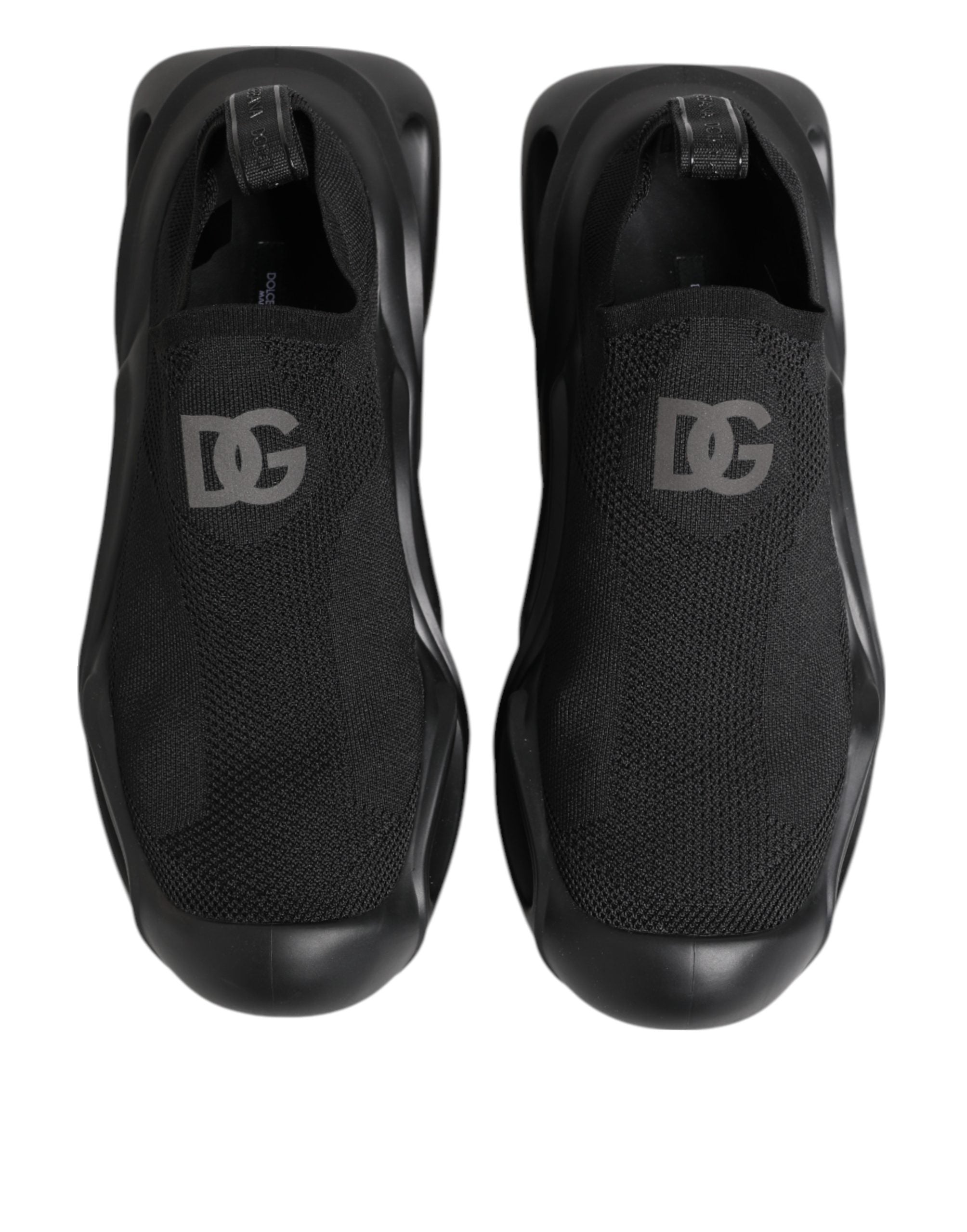 Dolce & Gabbana Schwarze Slip-On Wave Low-Top Sneaker