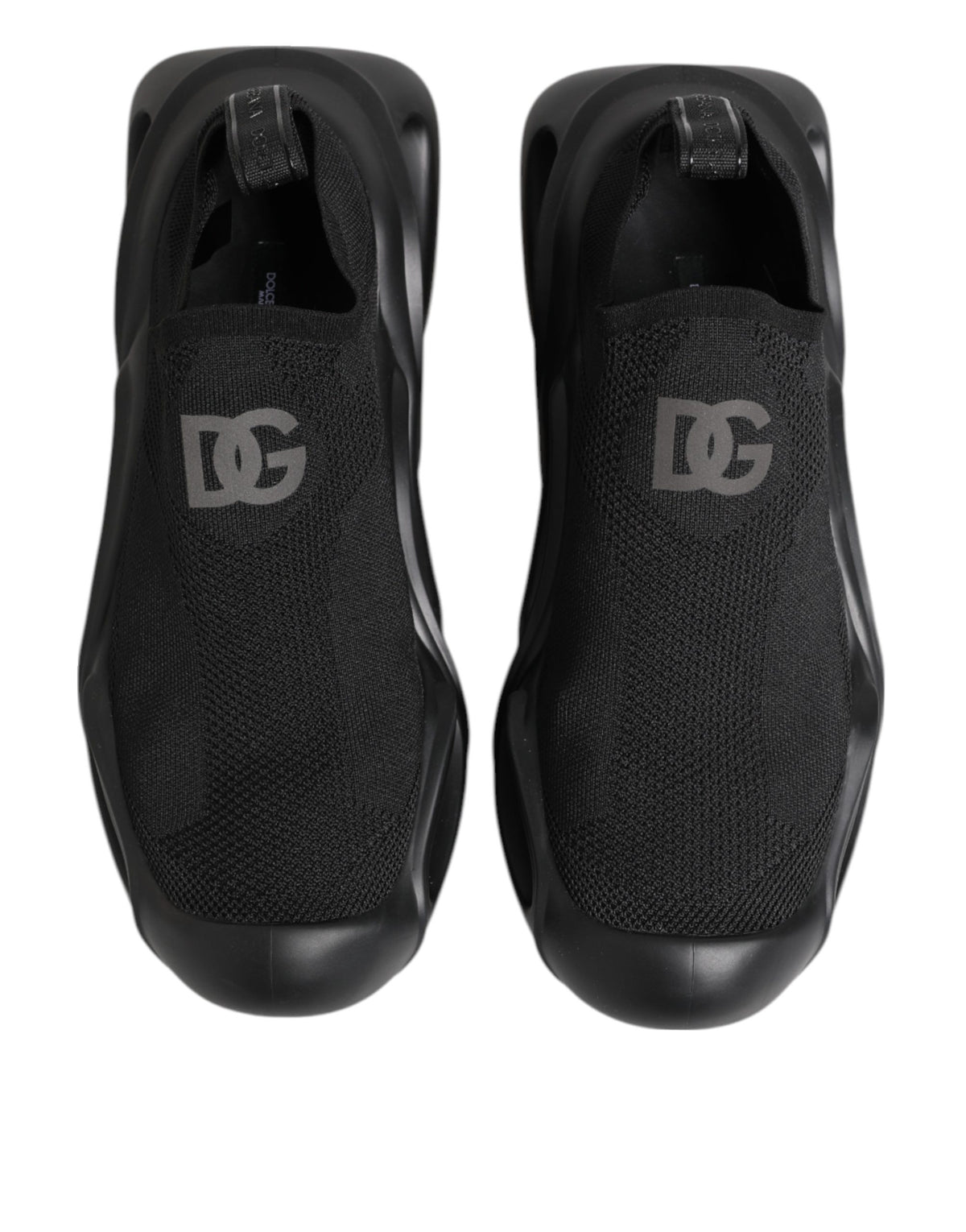 Dolce & Gabbana Black Slip-On Wave Low-Top Sneakers