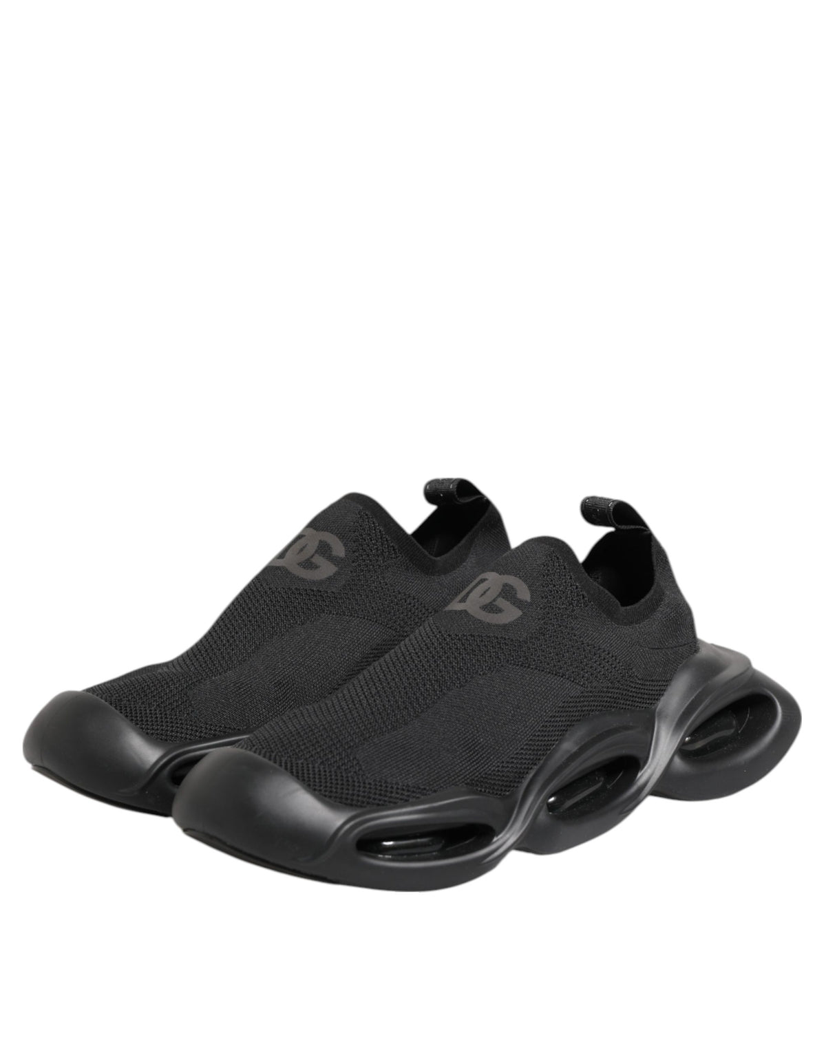 Dolce & Gabbana Black Slip-On Wave Low-Top Sneakers