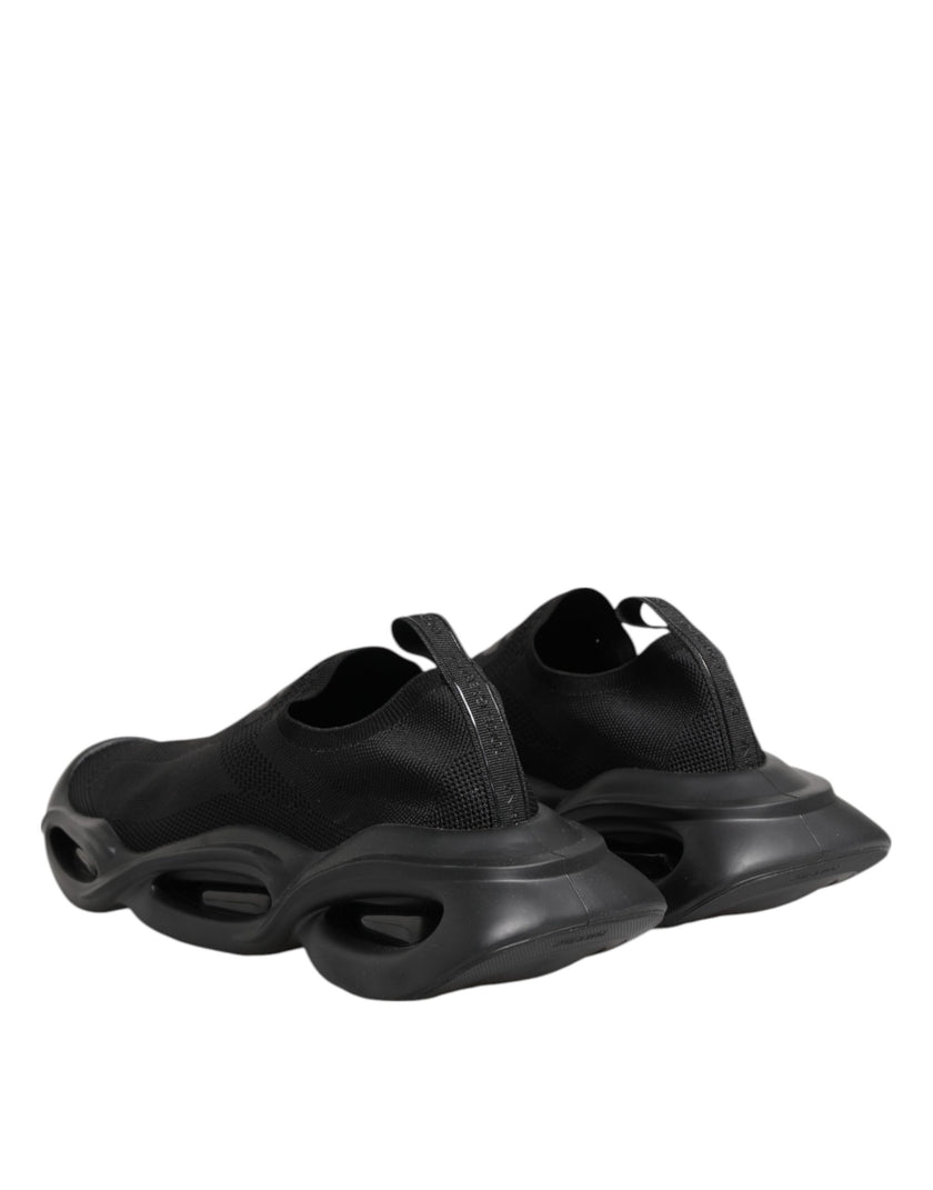 Dolce & Gabbana Schwarze Slip-On Wave Low-Top Sneaker