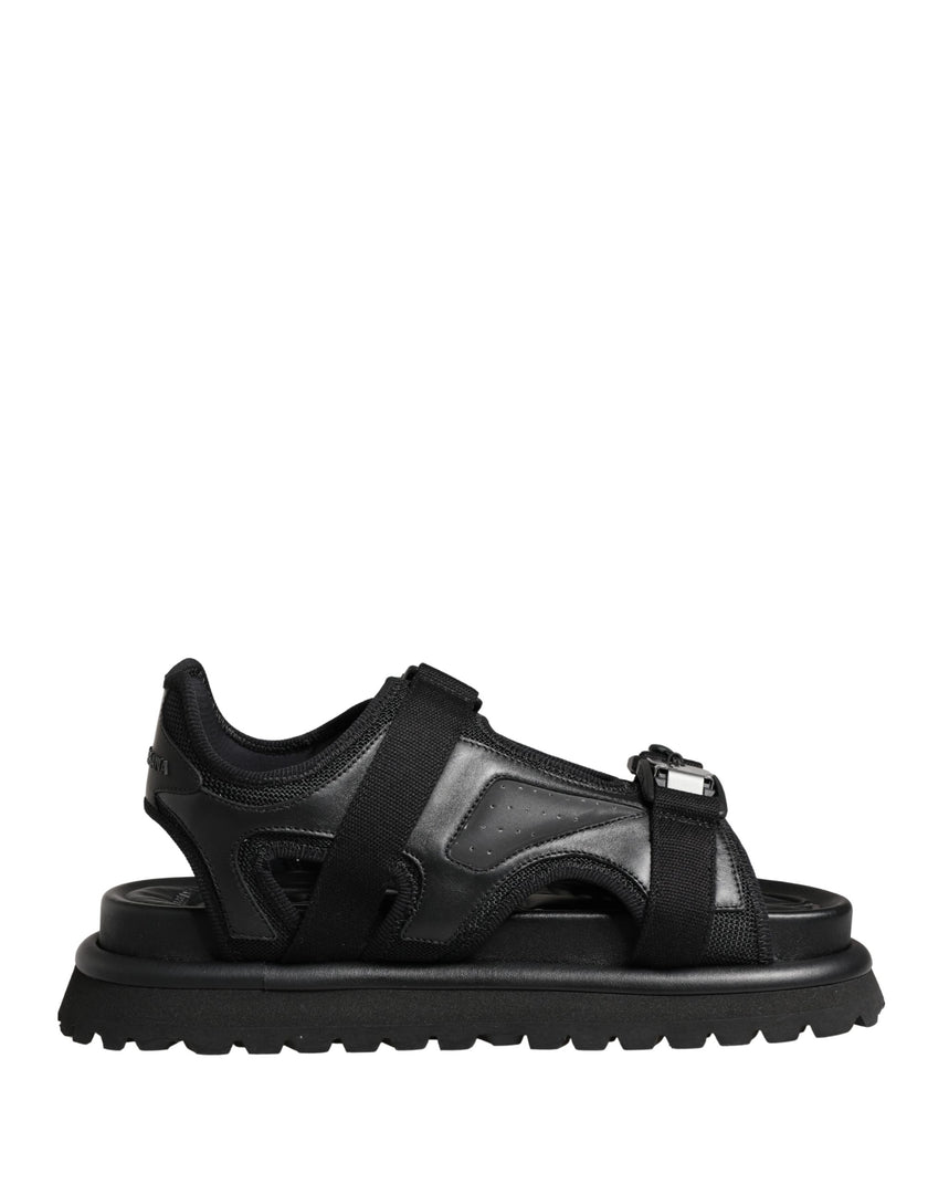 Dolce & Gabbana Schwarze Chunky Sandalen für Herren mit Logo-Details