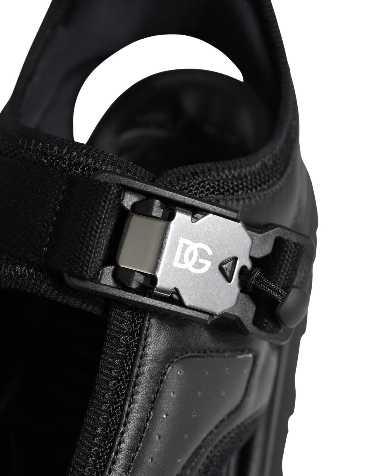 Dolce & Gabbana Men's Black Chunky Sandals with Logo Details