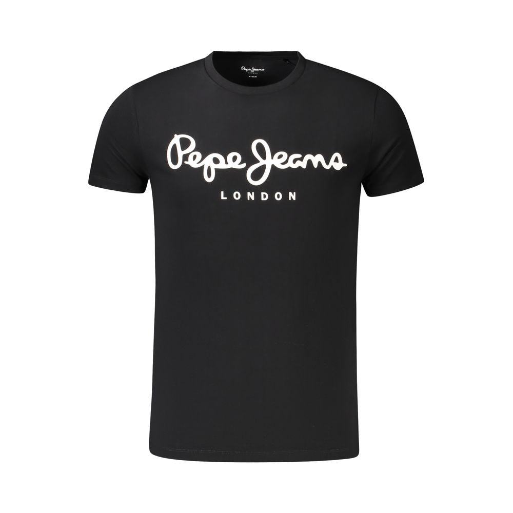Pepe Jeans Schwarzes Baumwoll-T-Shirt für Herren