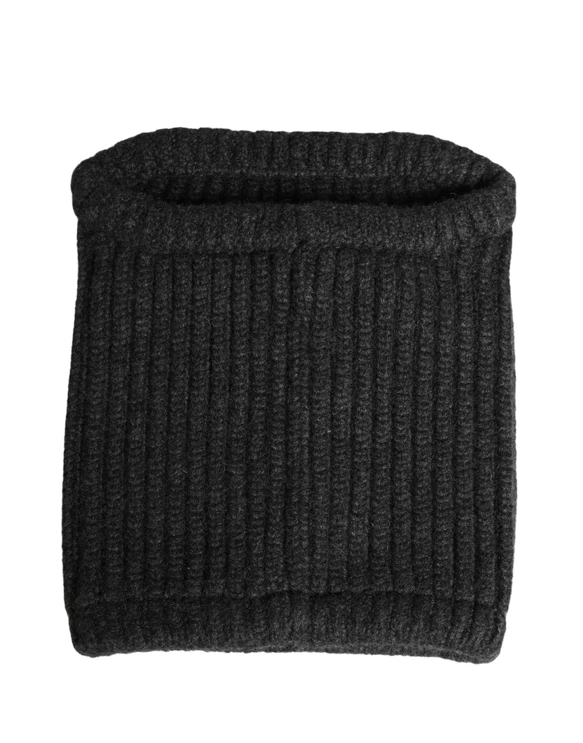 Dolce & Gabbana Schwarzer Kaschmir-Strick-Herren-Winter-Schlauchschal