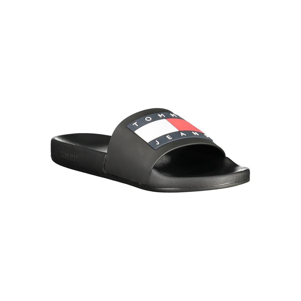 Tommy Hilfiger Men's Black Polyurethane Slippers