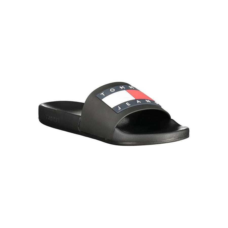 Tommy Hilfiger Men's Black Polyurethane Slippers