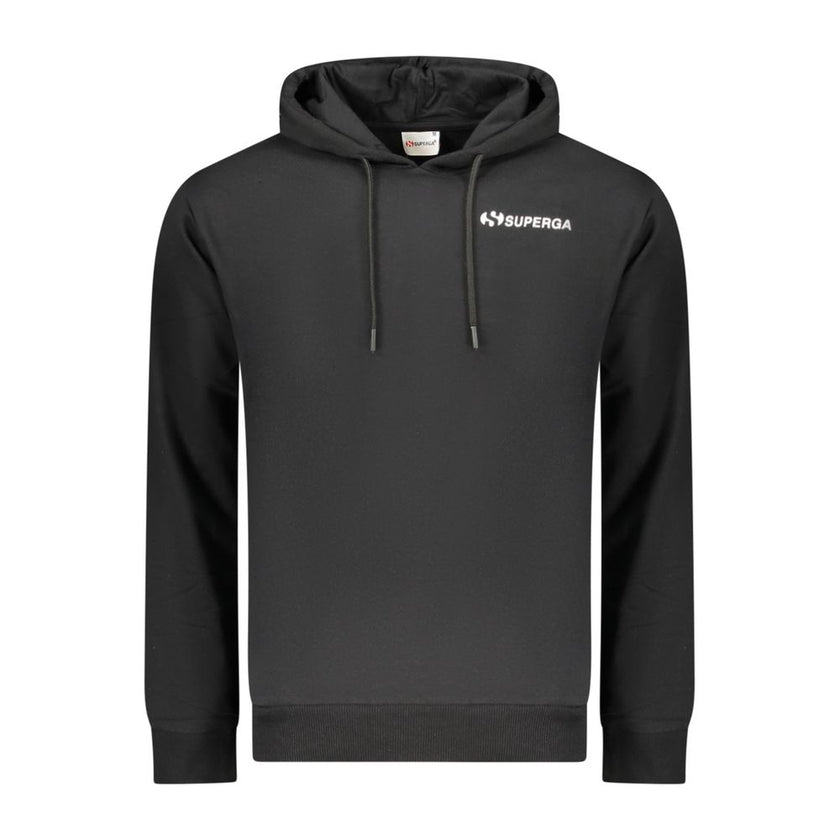 Superga Schwarzer Herren-Hoodie aus Baumwolle