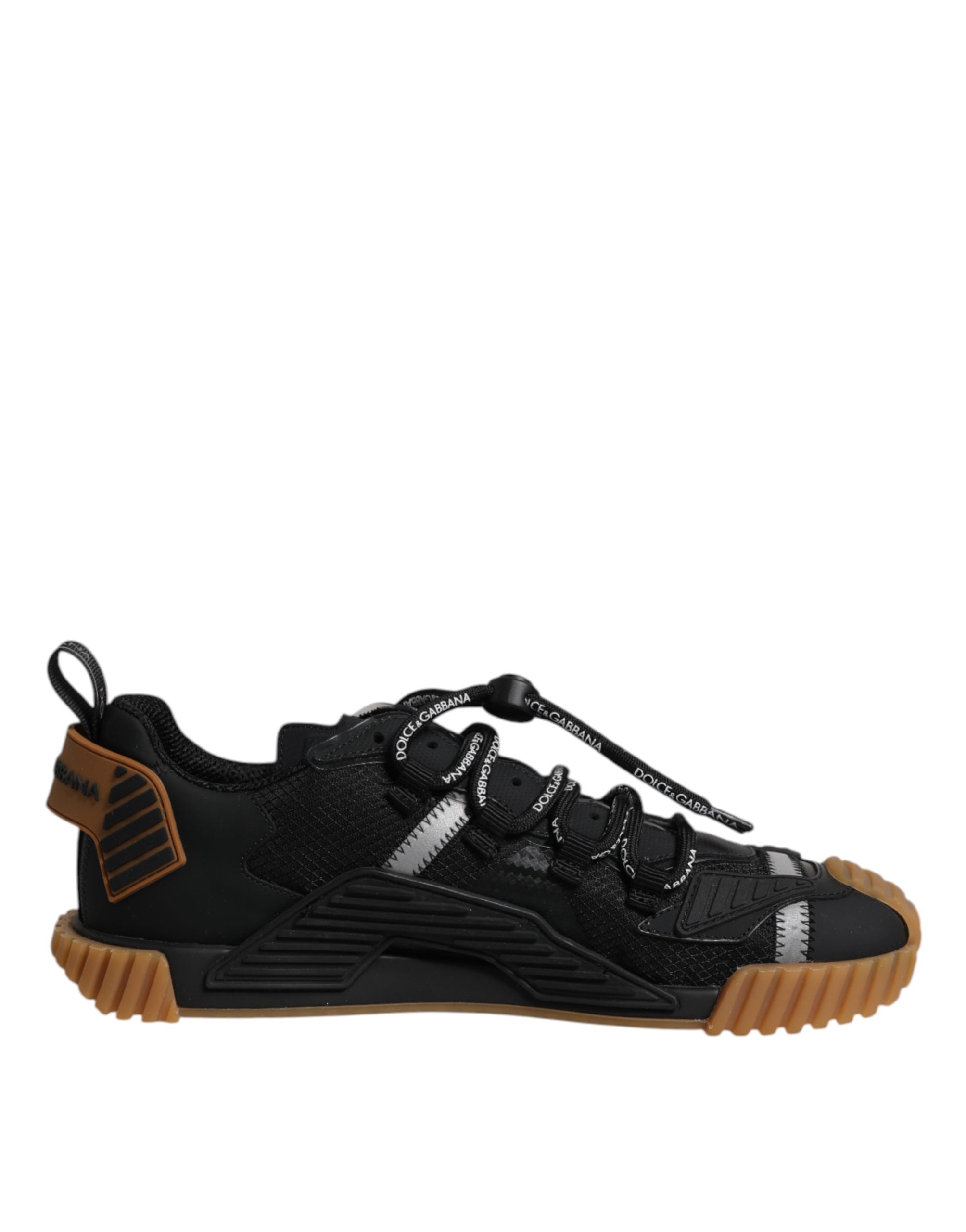 Dolce & Gabbana Schwarze NS1 Low-Top-Sneaker mit Logo-Schnürung