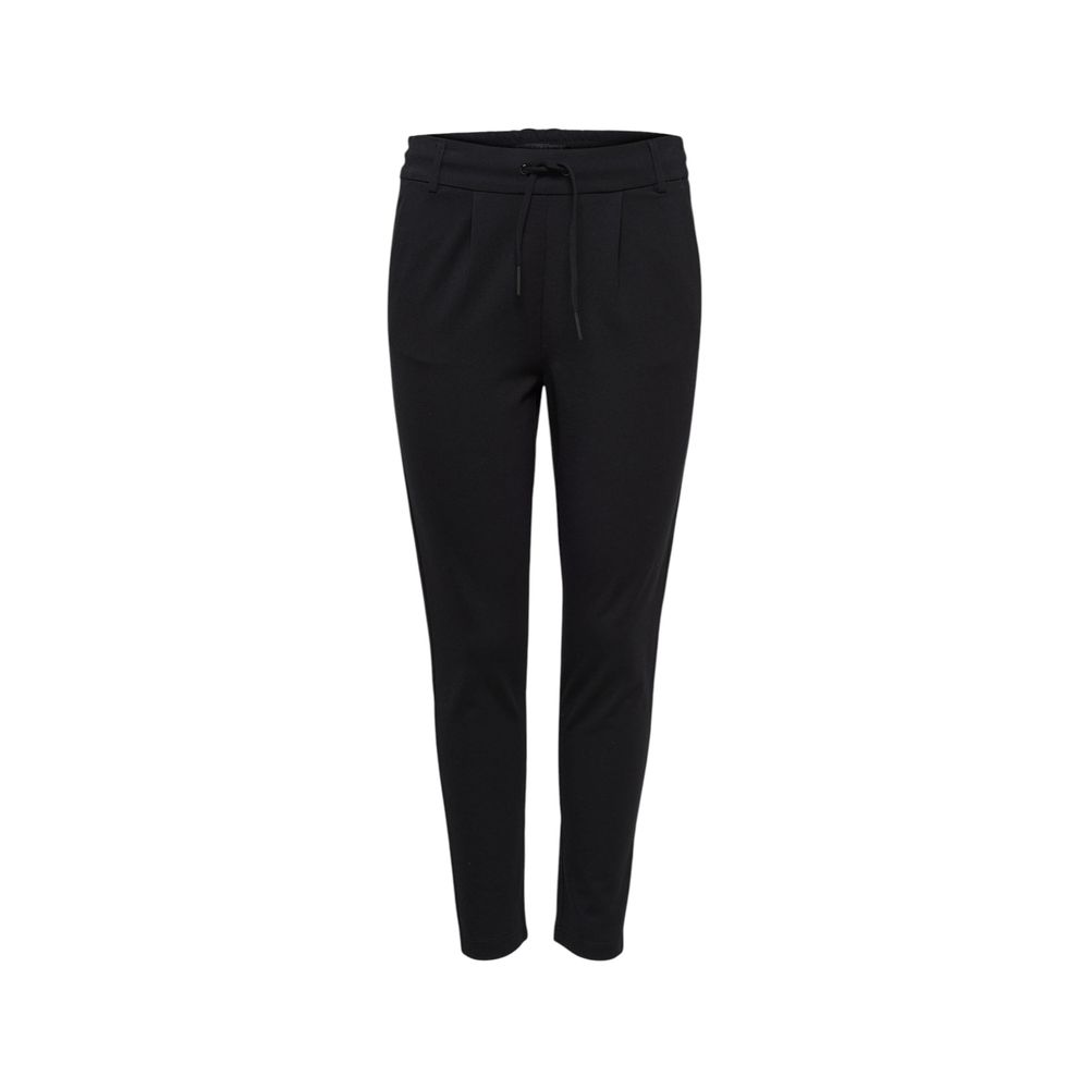 Black viscose casual trousers