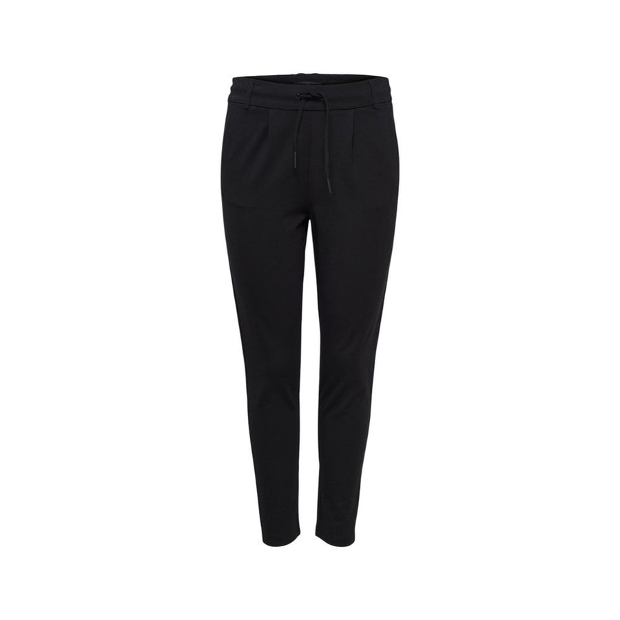 Black viscose casual trousers