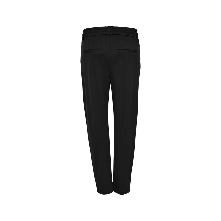 Black viscose casual trousers