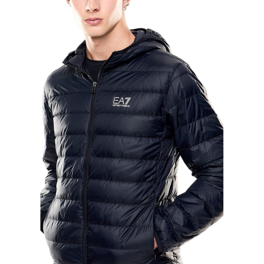 EA7 Emporio Armani Blaue Shell-Jacke aus Polyamid