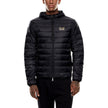EA7 Emporio Armani Zweifarbige Polyamid-Steppjacke in voller Länge