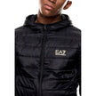 EA7 Emporio Armani Zweifarbige Polyamid-Steppjacke in voller Länge