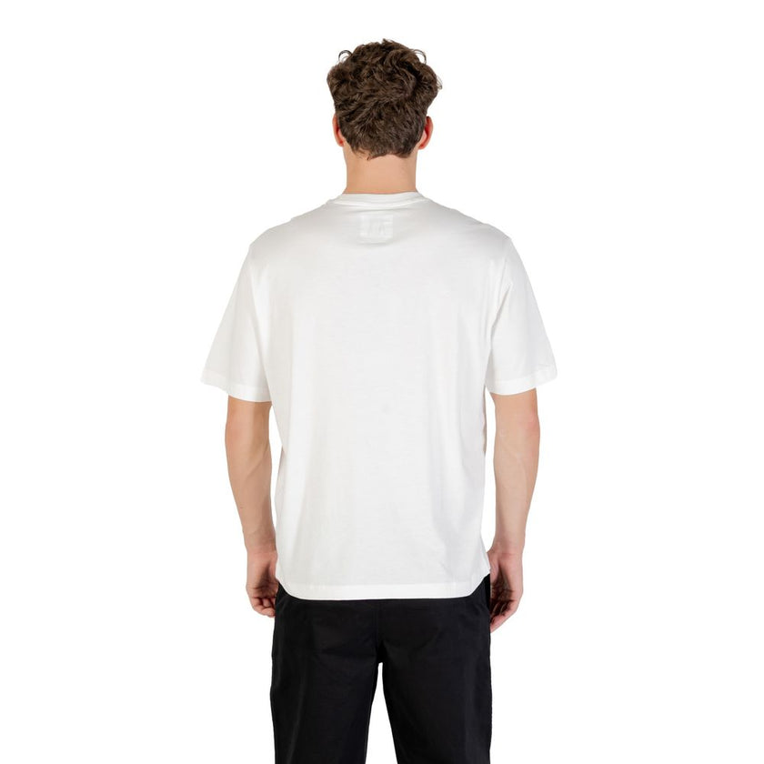Armani Exchange Cremefarbenes Baumwoll-T-Shirt