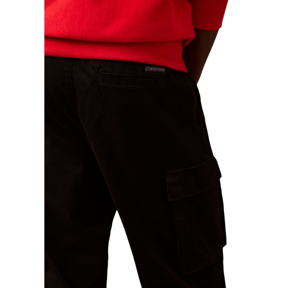 Calvin Klein Jeans Black Cotton Cargo Trousers