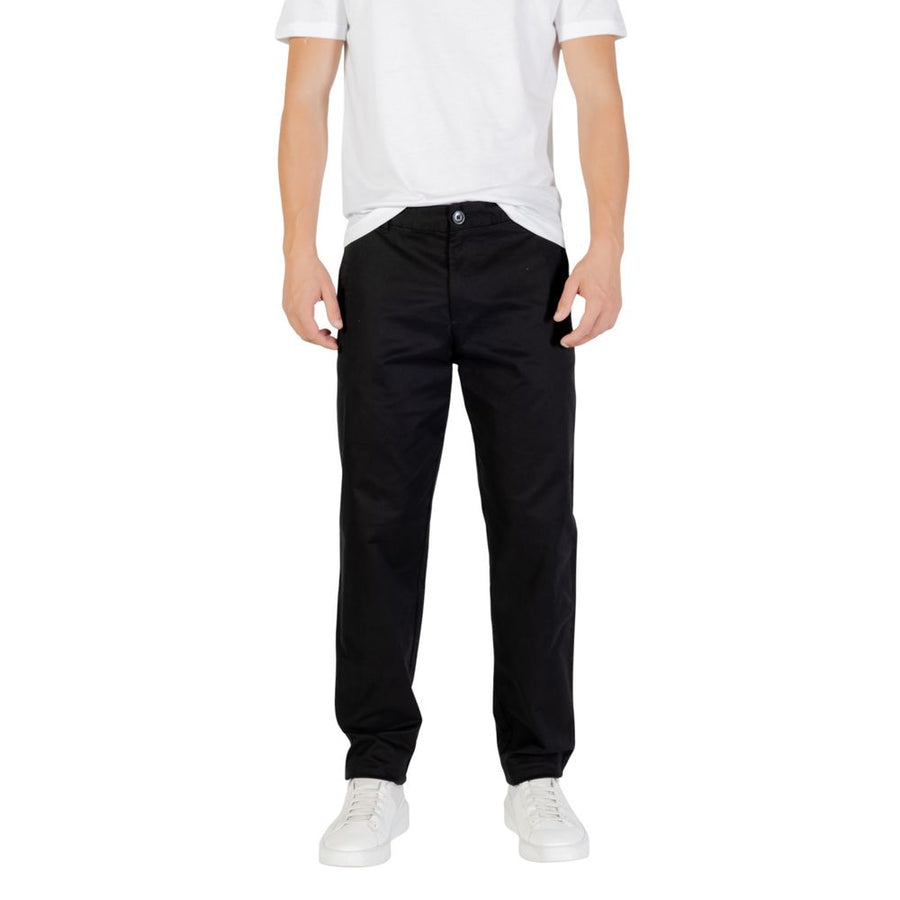 Armani Exchange Black Cotton Skinny Trousers