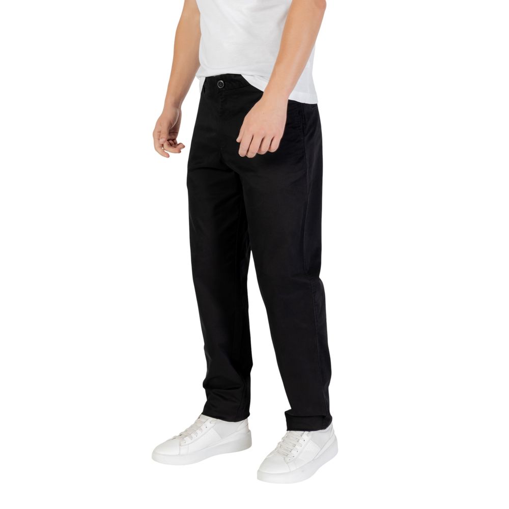 Armani Exchange Black Cotton Skinny Trousers