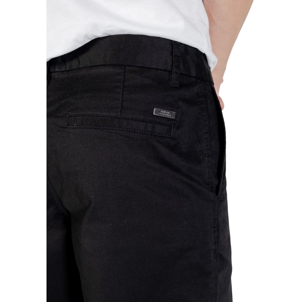 Armani Exchange Black Cotton Skinny Trousers