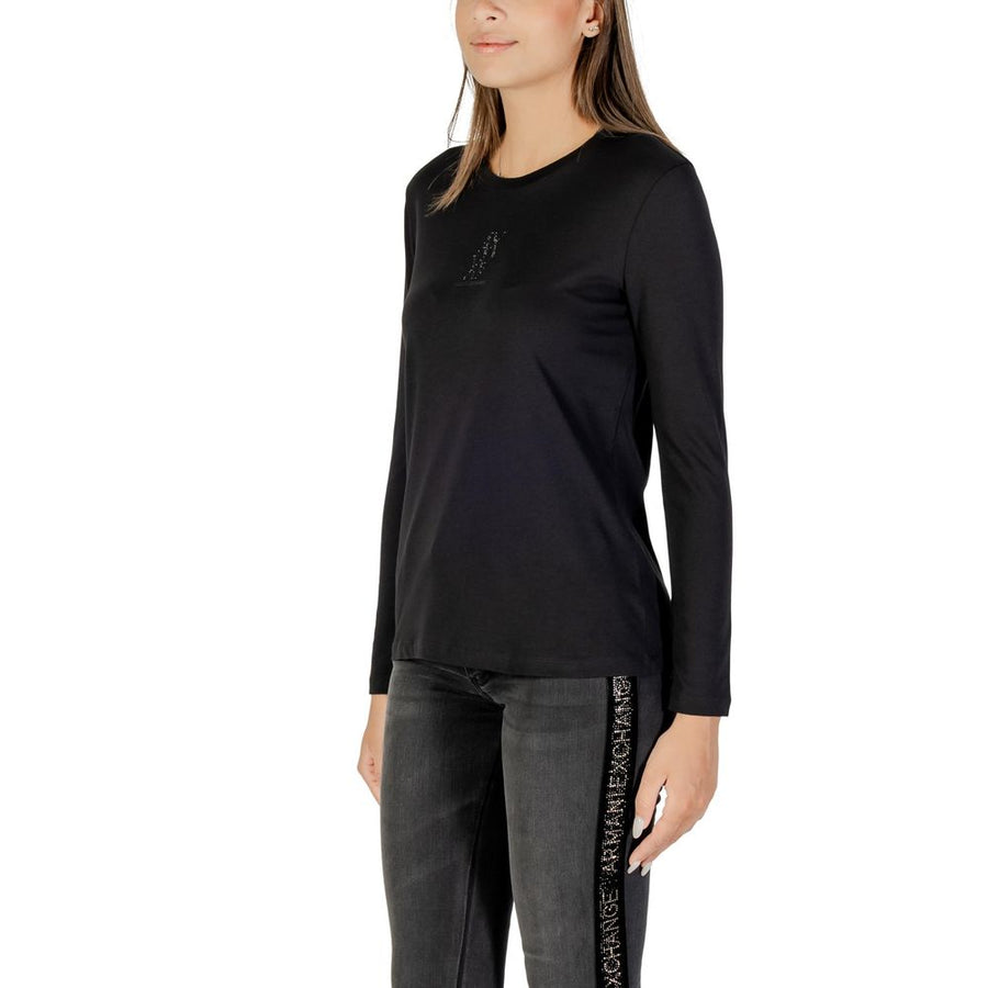 Armani Exchange Black Long Sleeve Cotton T-Shirt