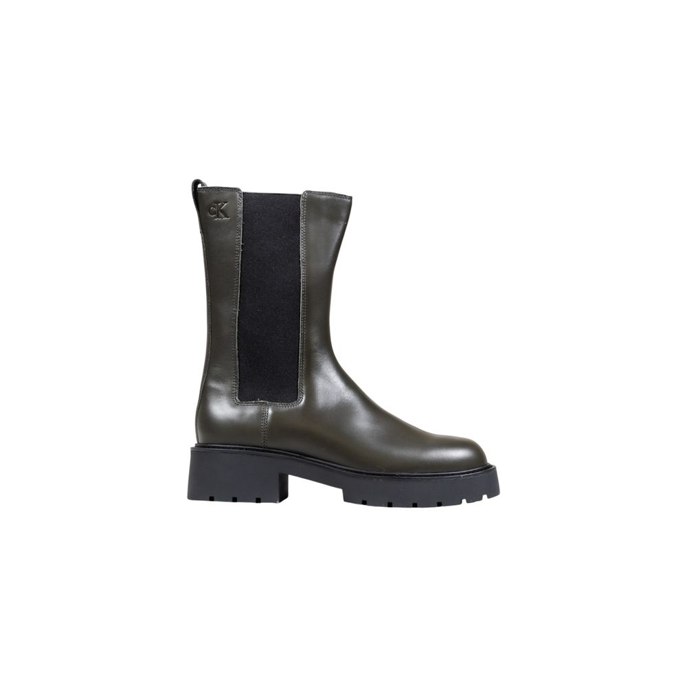 Calvin Klein Jeans Grey Leather Ankle Boots