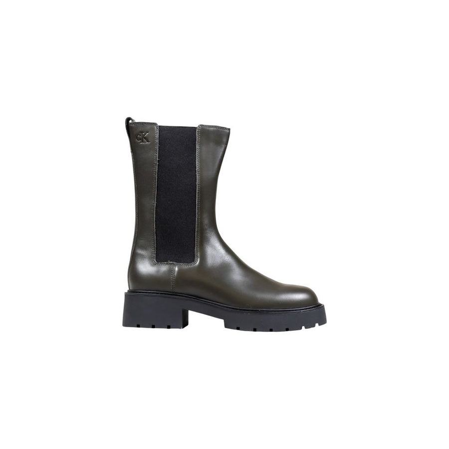 Calvin Klein Jeans Grey Leather Ankle Boots