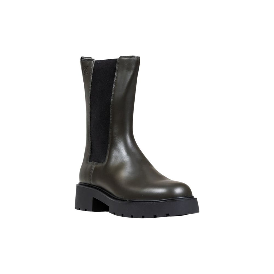 Calvin Klein Jeans Grey Leather Ankle Boots