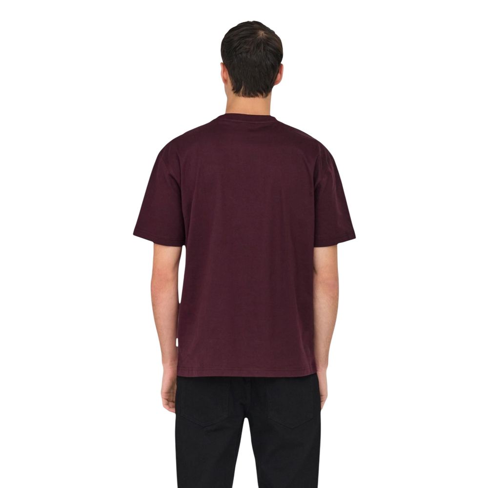 Only & Sons Bordeaux Bio-Baumwoll-T-Shirt