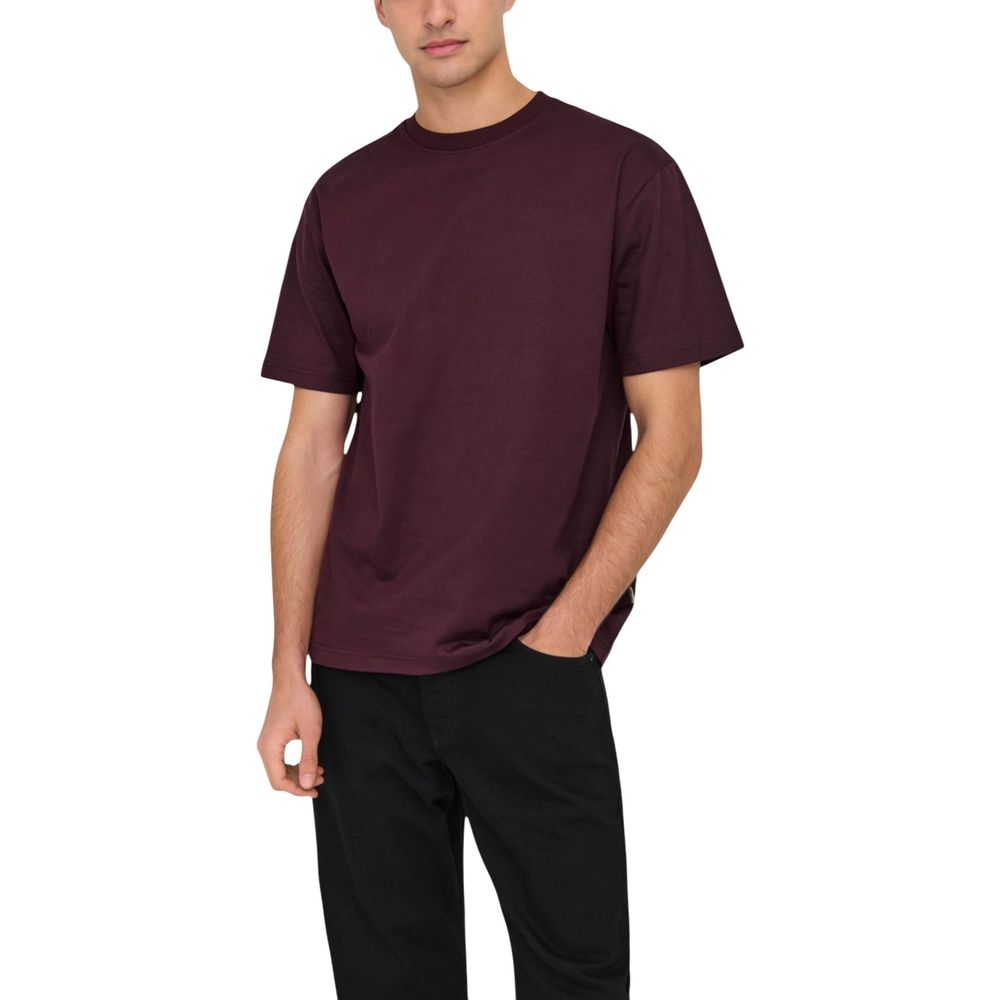 Only & Sons Bordeaux Bio-Baumwoll-T-Shirt