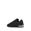 Dolce & Gabbana Schwarze Bos Taurus Kalbsleder Low-Top-Sneaker