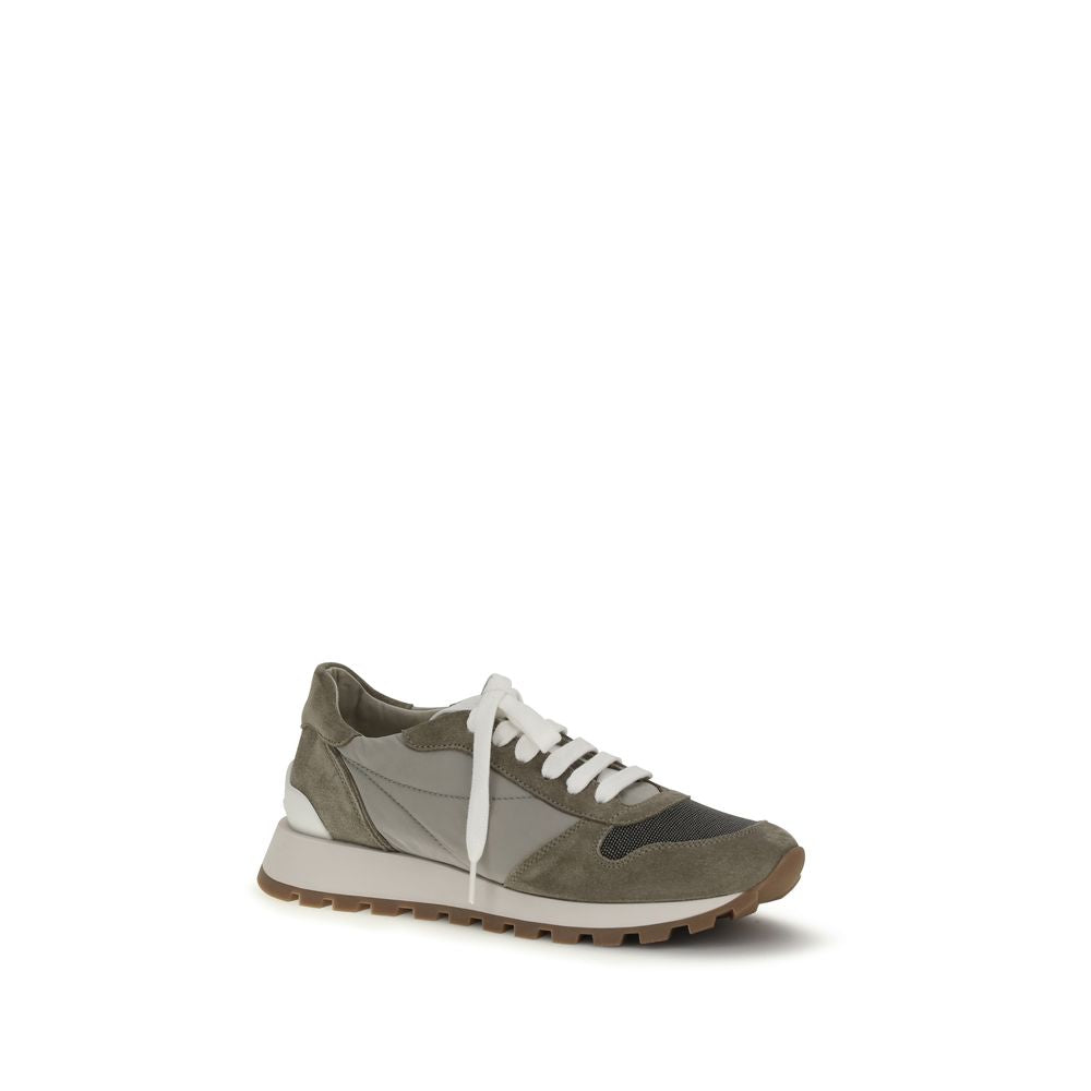 Brunello Cucinelli Two-Tone Athletic-Style Polyester Sneakers