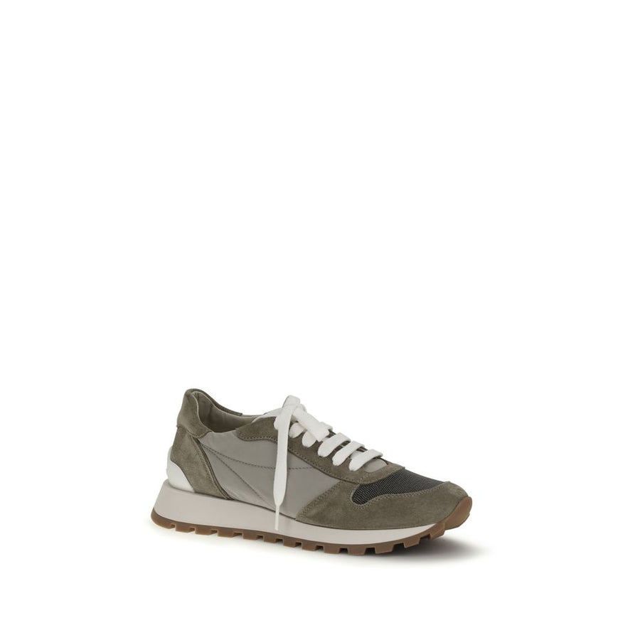 Brunello Cucinelli Two-Tone Athletic-Style Polyester Sneakers