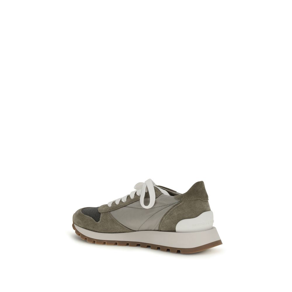 Brunello Cucinelli Two-Tone Athletic-Style Polyester Sneakers