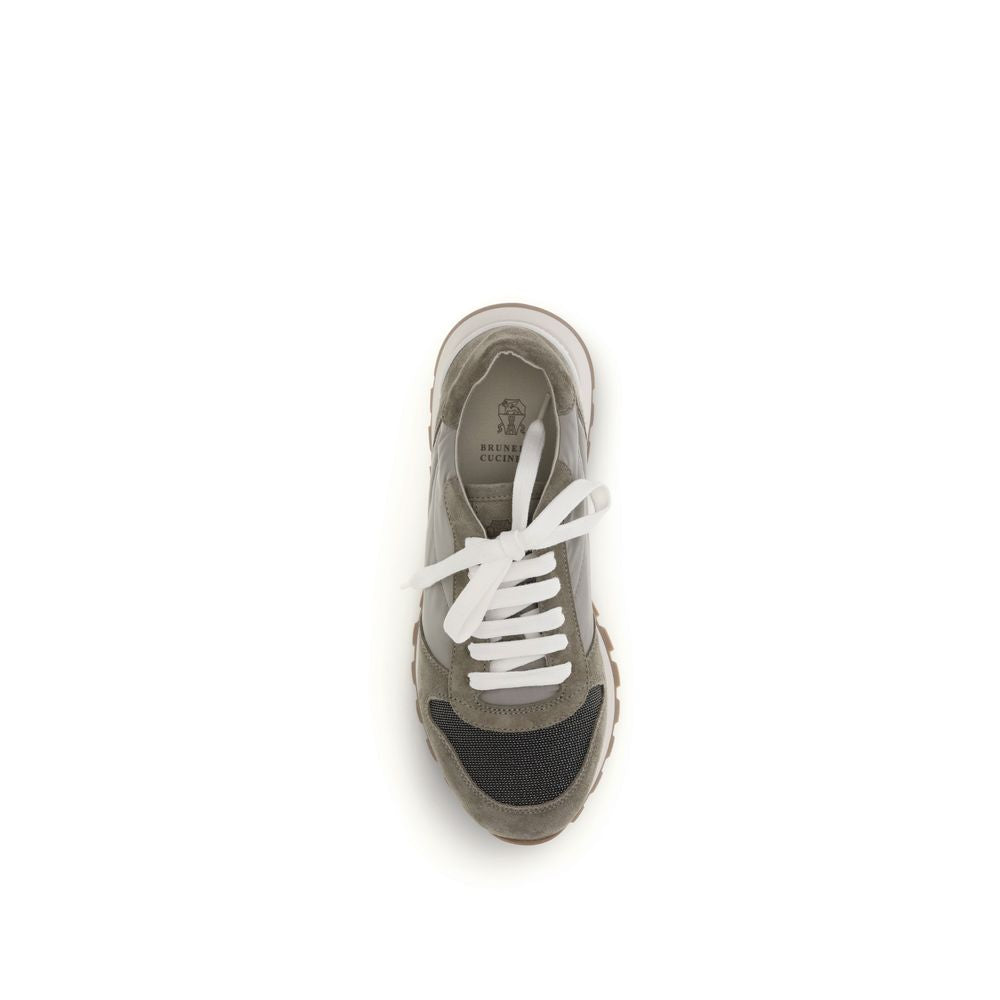 Brunello Cucinelli Two-Tone Athletic-Style Polyester Sneakers