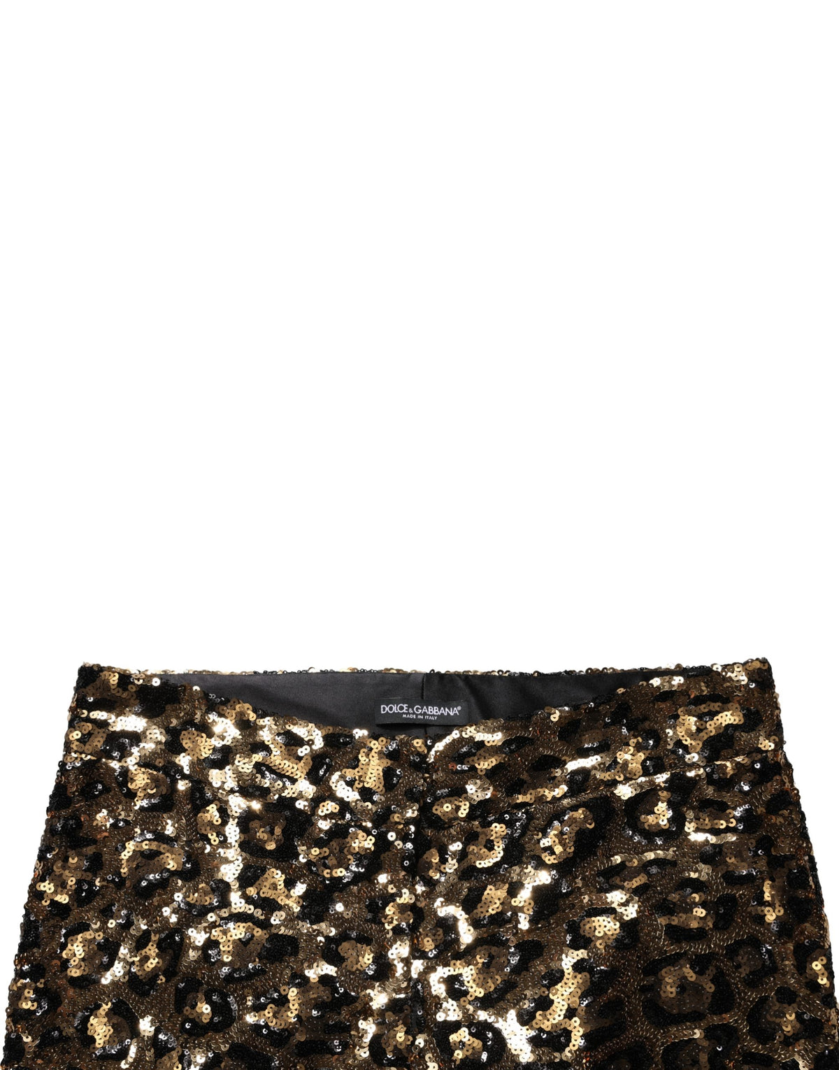 Dolce & Gabbana Gold-Tone Leopard Print Sequin Trousers