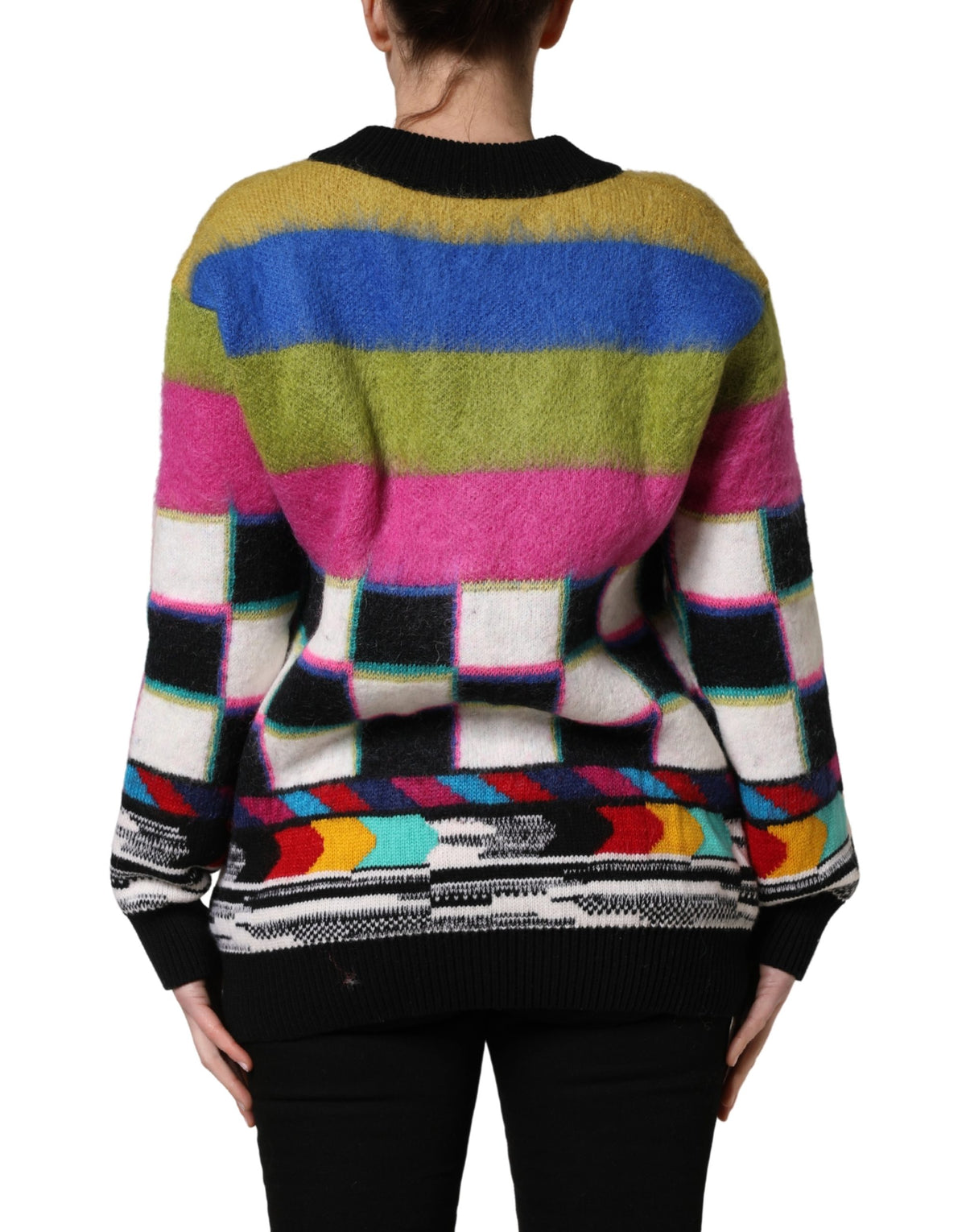 Dolce & Gabbana Multicolor Striped V-neck Sweater