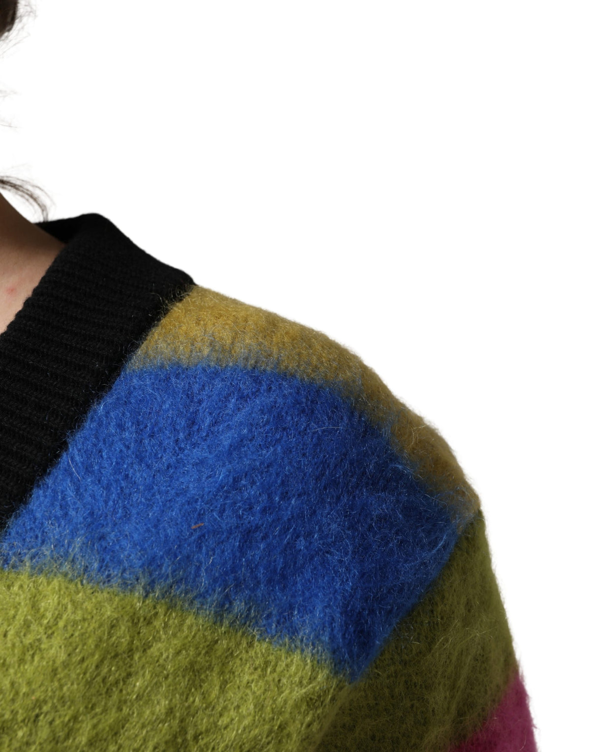 Dolce & Gabbana Multicolor Striped V-neck Sweater