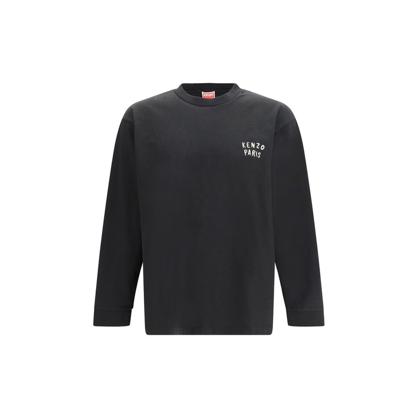 Kenzo Schwarzes Langarm-T-Shirt aus Baumwolle